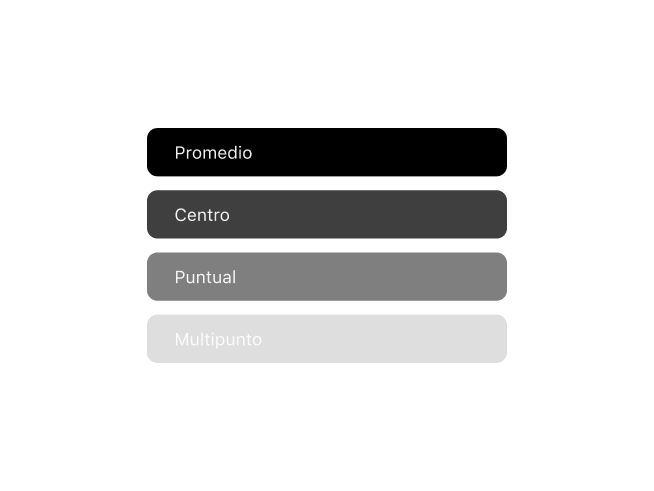 Aplicación de fotografía analógica Frames mostrando grabación de metadatos de modo de medición para análisis de exposición