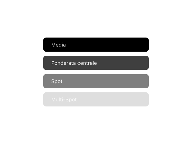 App Frames per fotografia analogica che mostra registrazione metadati modalità misurazione per analisi esposizione