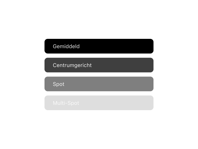 Frames filmfotografie-app met belichtingsmetingmodus metadata-registratie voor belichtingsanalyse