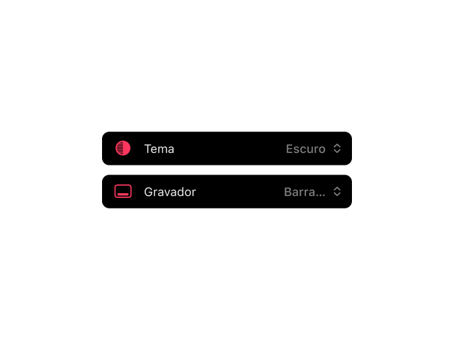Aplicativo de fotografia analógica Frames mostrando página centralizada de configurações
