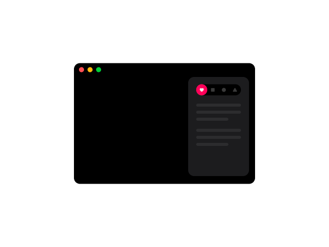 Frames macOS app redesigned inspector sidebar with tabbed navigation
