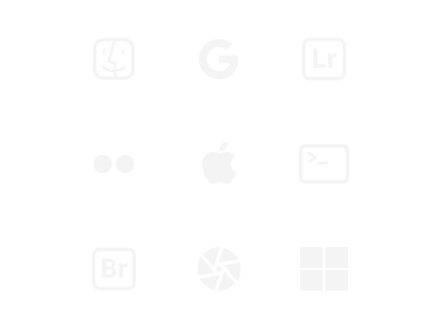 Metadata aplikasi fotografi analog Frames terintegrasi dengan Finder, Adobe Lightroom, Adobe Bridge, Google Photos, Darktable, dan Flickr.