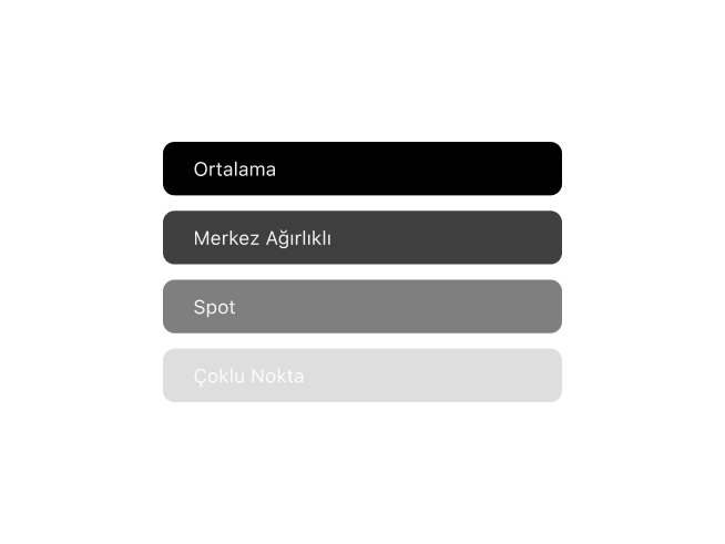Pozlama analizi için ölçüm modu meta veri kaydı gösteren Frames film fotoğrafçılığı uygulaması