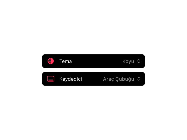 Ekipman ve uygulama tercihleri için merkezi ayarlar sayfasını gösteren Frames film fotoğrafçılığı uygulaması