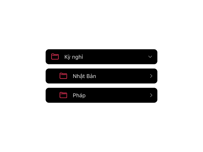 Ứng dụng nhiếp ảnh phim Frames hiển thị tổ chức thư mục lồng nhau cho kho lưu trữ cuộn phim