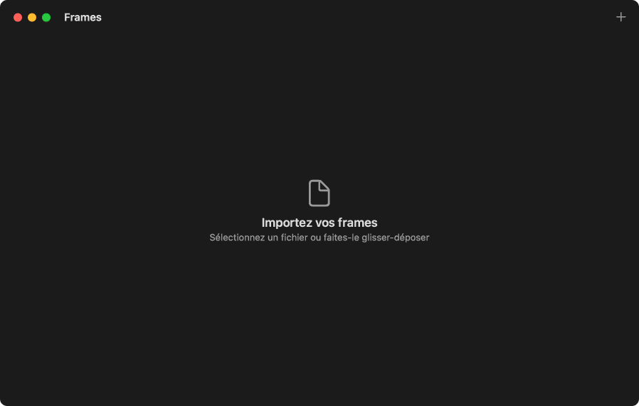 Interface macOS affichant une pellicule importée depuis iOS via fichier .frames